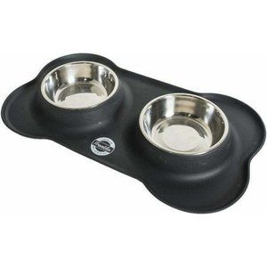 Franklin Pet Supply Double Bowl Pet Feeding Station Stainless Bowls Non-Slip